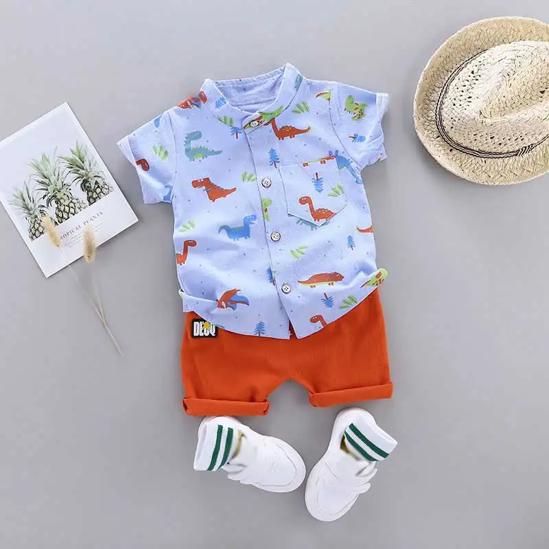 Dinosaur Print Shirt & Shorts Set for Infants & Toddlers