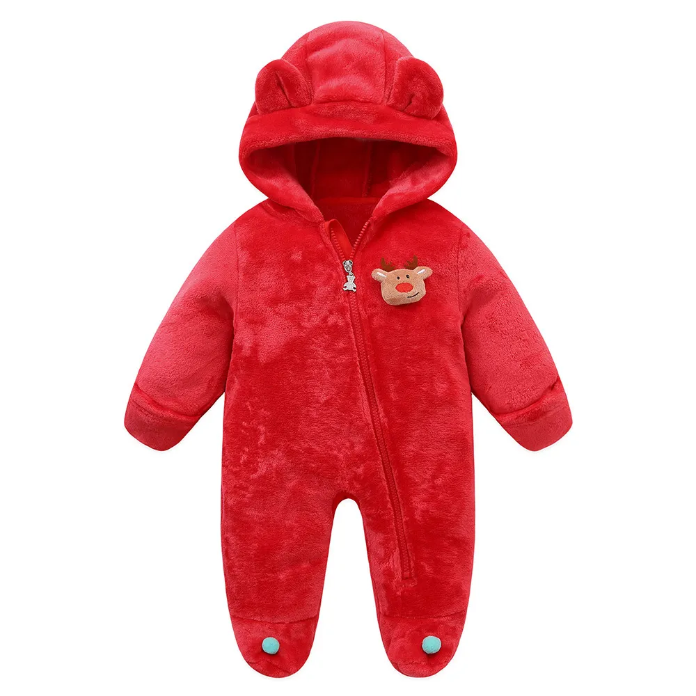 Baby Romper: Festive Hooded Jumpsuit for Autumn & Winter