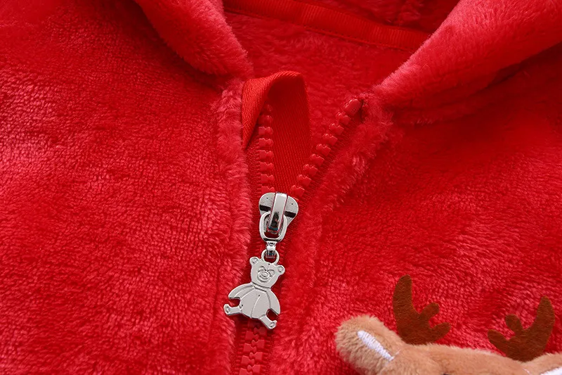 2025 Autumn Winter Newborn Baby Romper Christmas Flannel Hooded Baby Girl Overalls 0-1 Years Infant Boy Jumpsuit Outfits