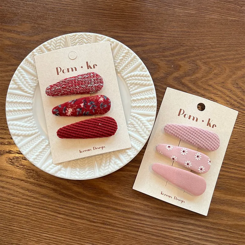 2023 Autumn Korean Floral Cloth Hairpins Women Girls Hair Clips Pins Barrettes Accessories Hairclip Hairgrips Headdress Headwear