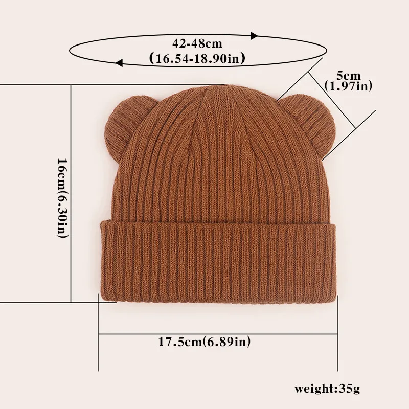 0-2year Baby Knitted Hat Kids Solid Color Woolen Pullover Cap Boys Girls Infant Winter Warm Beanies Basic Toddler Crochet Bonnet