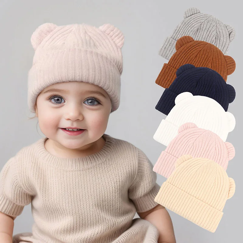 Baby Knitted Hat – Winter Warm Crochet Bonnet for Infants & Toddlers