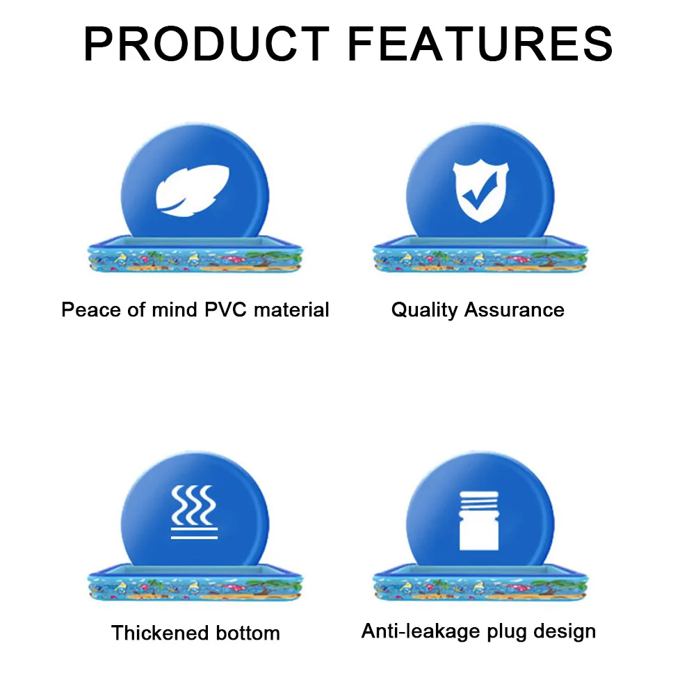 Inflatable Swimming Pool PVC Framed Swimming Pool Cartoon Pattern Thickening Swimming Pool for Toddler Kids