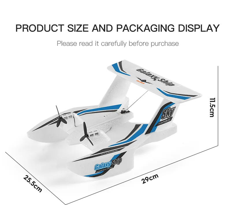 Amphibious Waterproof Gyro Stabilized Foam Fixed-Wing Glider Aircraft RC Plane with 2.4G Radio Control Airplane Toys Gift Boys
