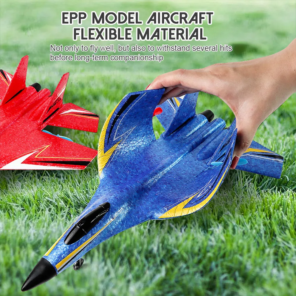 ANTSIR SU27 RC Plane 2.4G 2CH Remote Control Glider With LED Lights EPP Foam Hand Throwing Airplane Outdoor Boys Toys