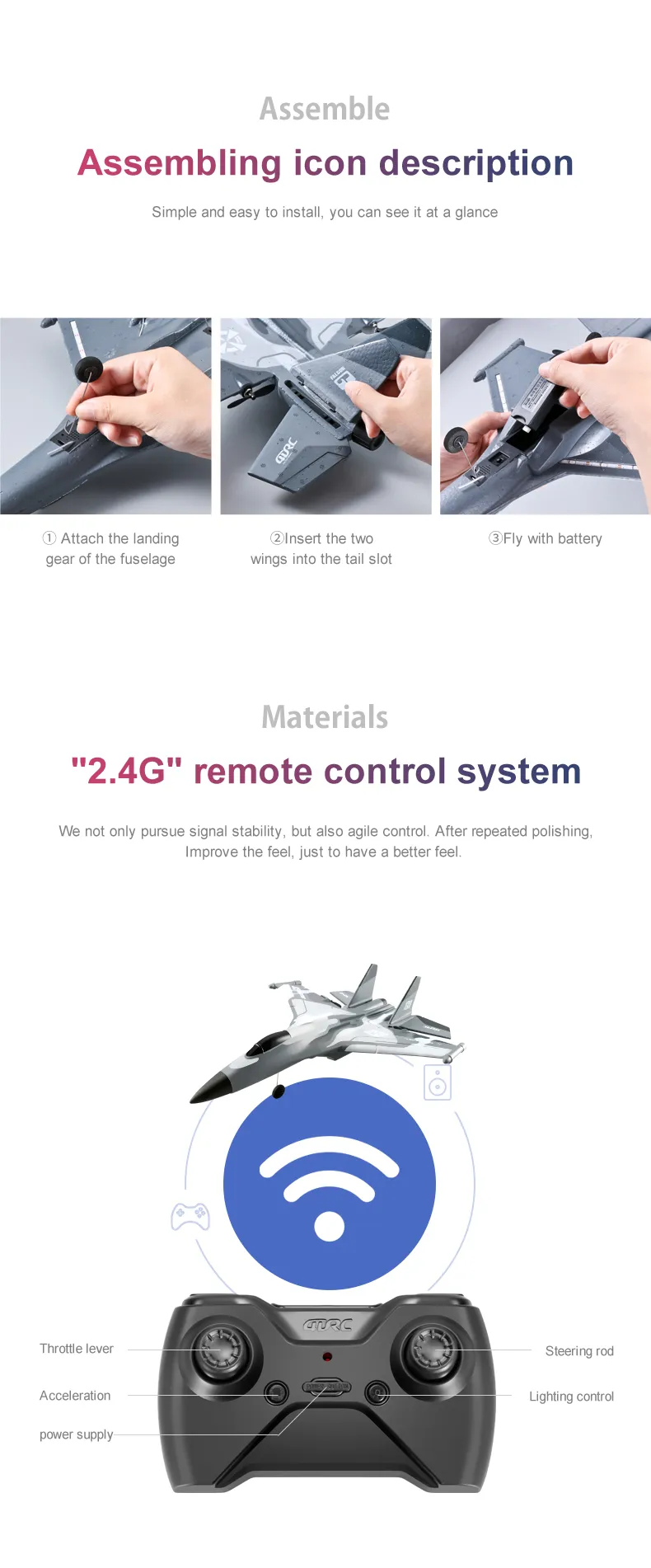 G1 Drone Glider Beginner Profesional 3 Channel RC Aircraft Remote Control Hand Throwing Plane Foam Electric Outdoor Airplane