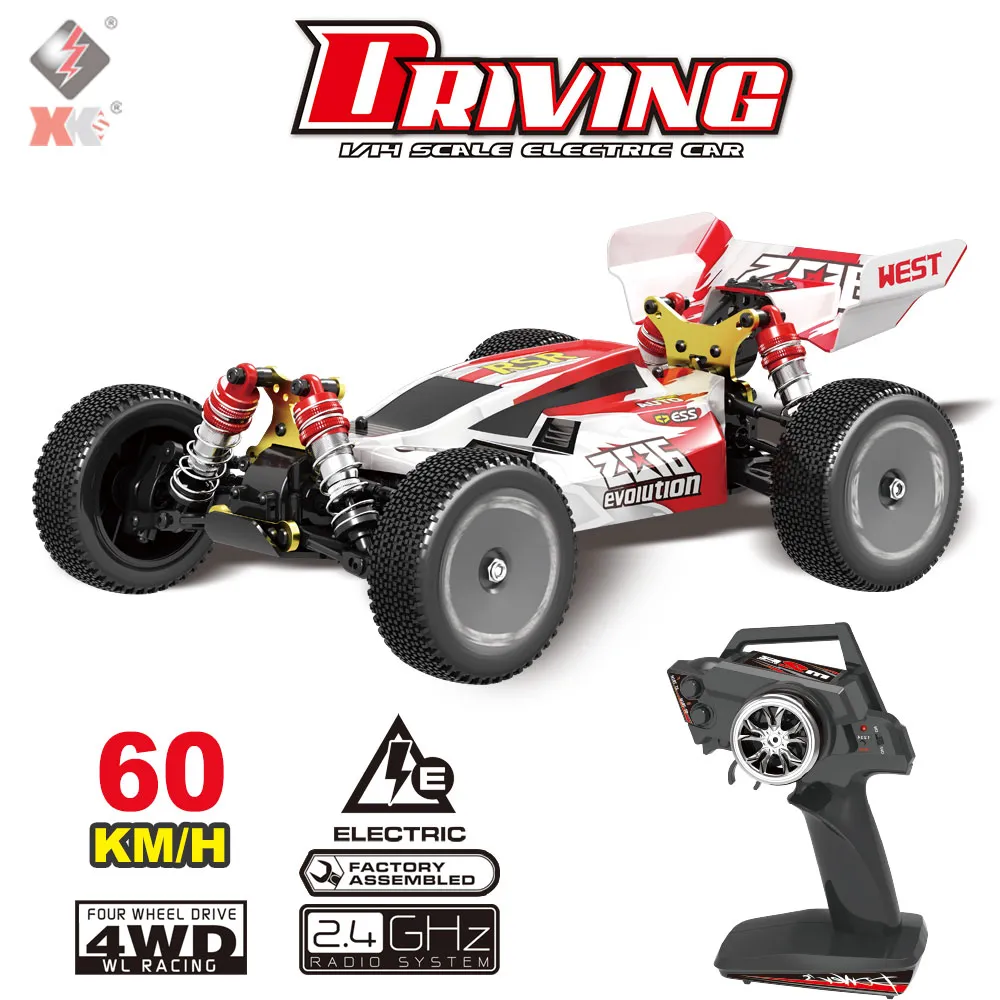Wltoys XKS 144001 RC Car 75km/h Remote Control Car Off-Road Car High Speed 1/14 2.4GHz Racing Car 4WD RTR with Metal Chassis