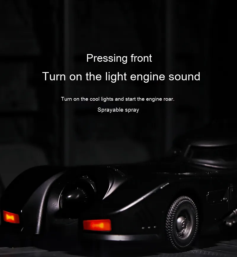 1:24 1989 Batmobile Die-cast Car with Batman Figure, Toys for Kids and Adults , Black