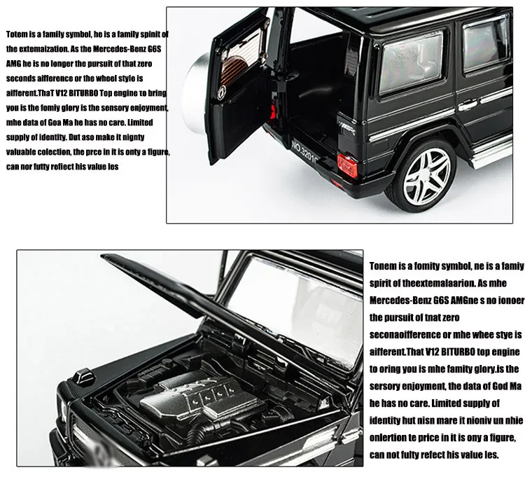 1:32 G65 Alloy Car Model Diecast Toy Off-Road Vehicles Car Acousto-optic With To Open The Door Children Gift