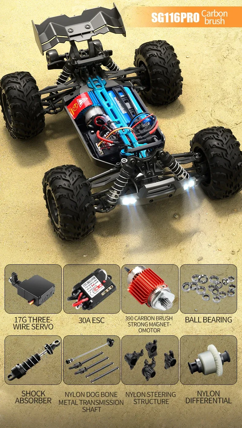 ZLL SG116 PRO RC Car Brushless 4WD RC Car 80KM/H Professional Racing Car 2.4G High Speed Off-Road Drift Cars Remote Control Toys