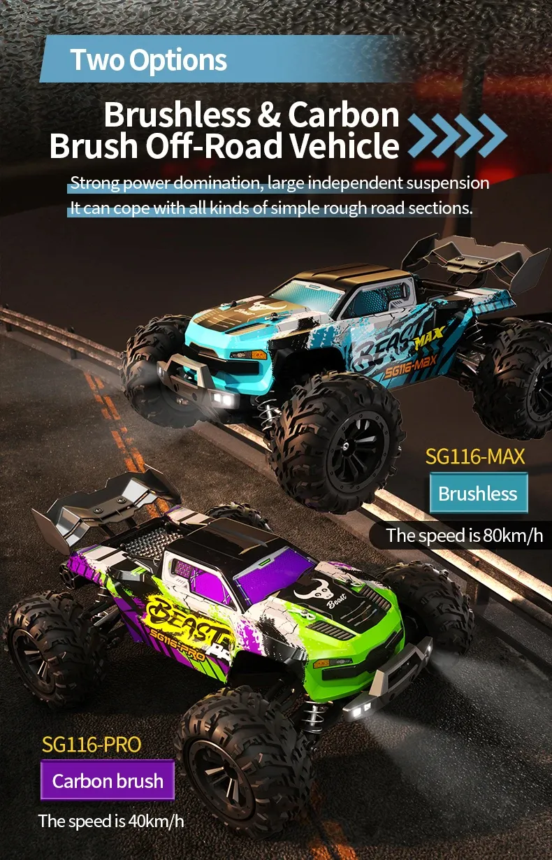 ZLL SG116 PRO RC Car Brushless 4WD RC Car 80KM/H Professional Racing Car 2.4G High Speed Off-Road Drift Cars Remote Control Toys