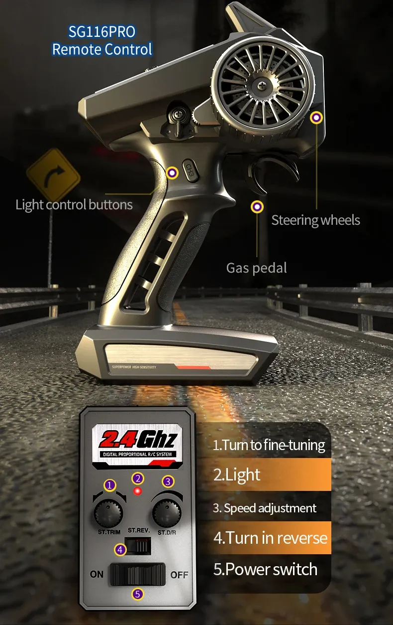 ZLL SG116 PRO RC Car Brushless 4WD RC Car 80KM/H Professional Racing Car 2.4G High Speed Off-Road Drift Cars Remote Control Toys