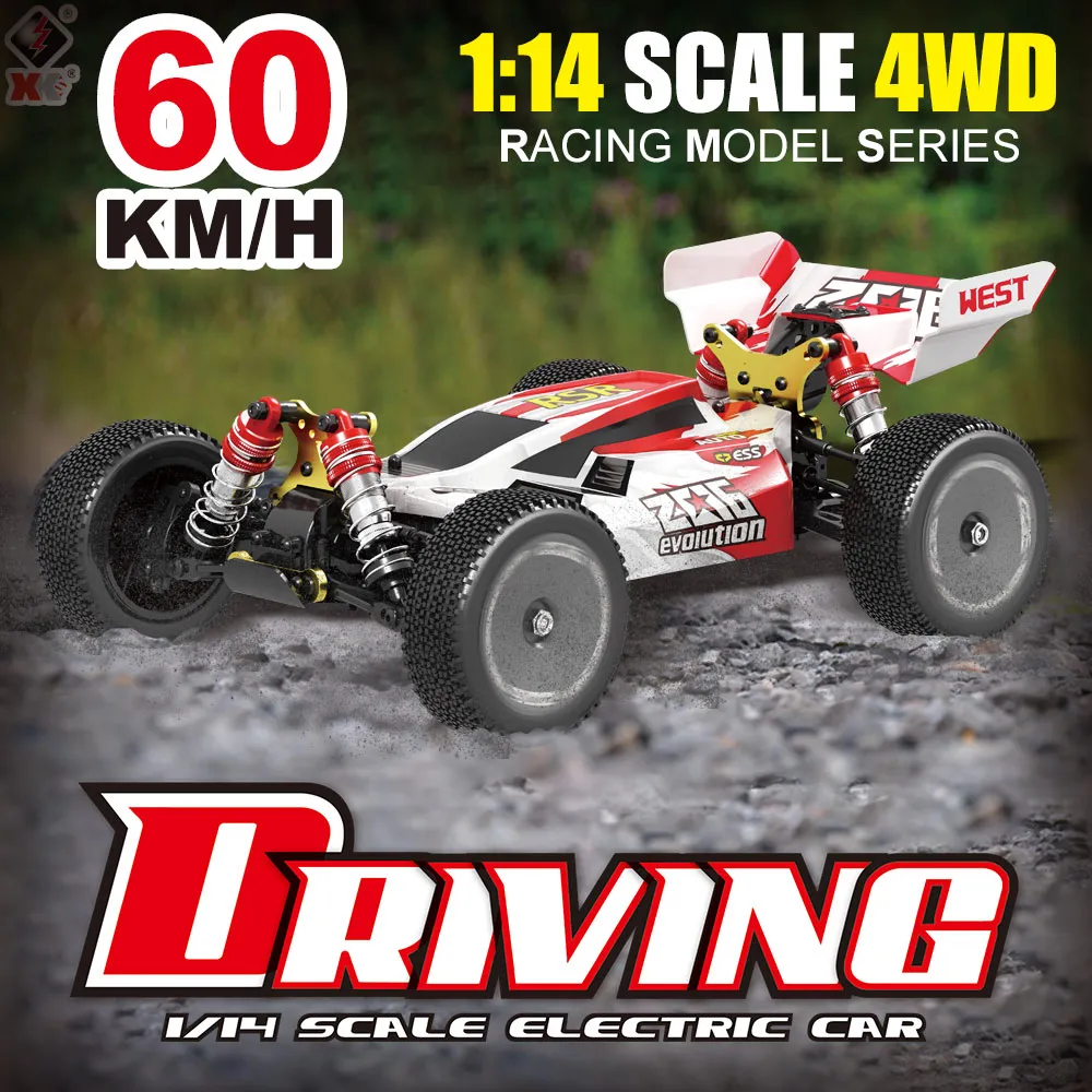 Wltoys XKS 144001 RC Car 75km/h Remote Control Car Off-Road Car High Speed 1/14 2.4GHz Racing Car 4WD RTR with Metal Chassis