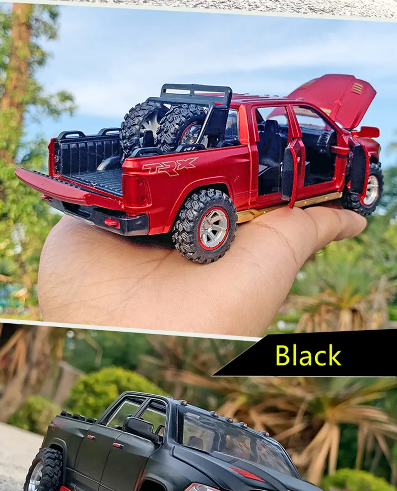 1:32 Dodge RAM TRX Pickup Alloy Car Model Diecasts Toy Off-road Vehicles Car Model Sound and Light Simulation Childrens Toy Gift