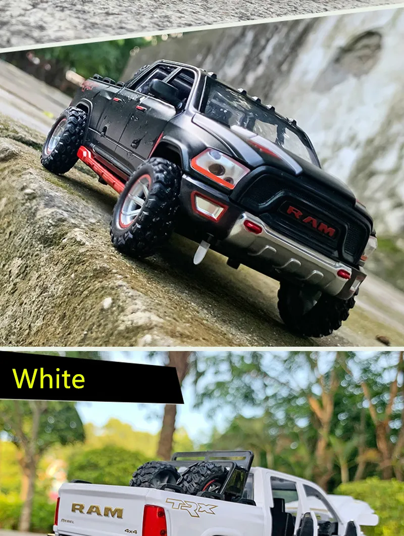 1:32 Dodge RAM TRX Pickup Alloy Car Model Diecasts Toy Off-road Vehicles Car Model Sound and Light Simulation Childrens Toy Gift
