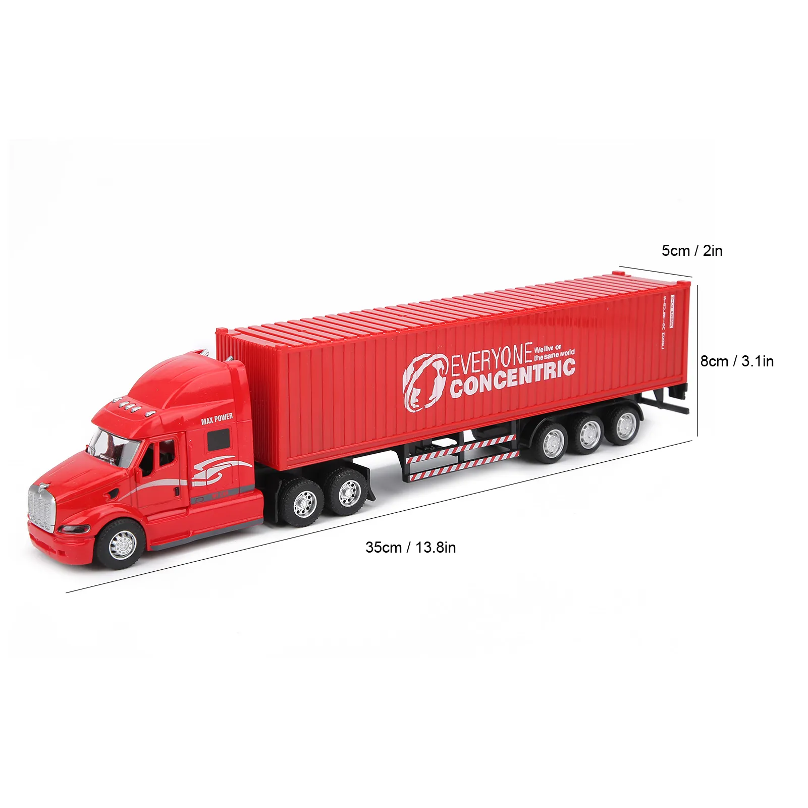1:48 Alloy Car Model Simulation Container Car Model Children Kid Pull Back Car with Sound Light Transport Vehicle Model Toy