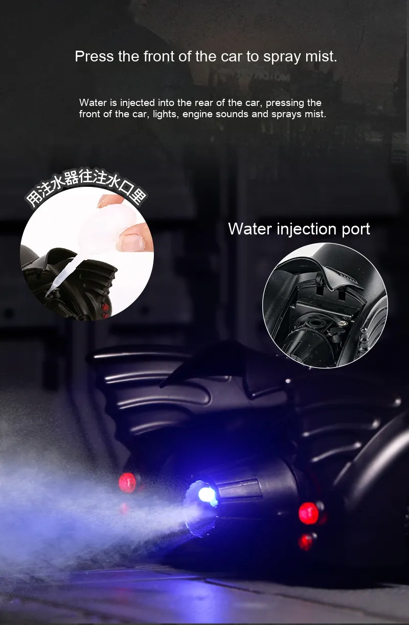 1:24 1989 Batmobile Die-cast Car with Batman Figure, Toys for Kids and Adults , Black