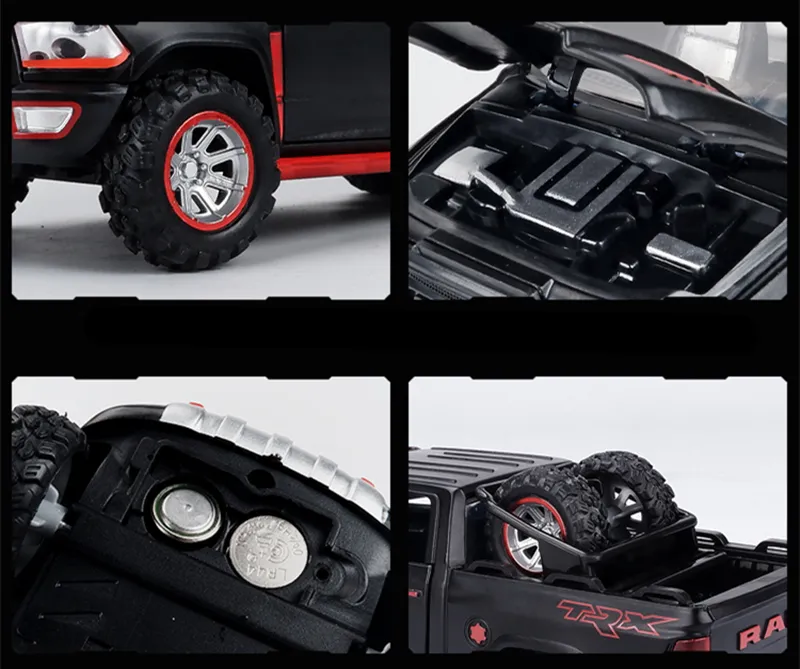 1:32 Dodge RAM TRX Pickup Alloy Car Model Diecasts Toy Off-road Vehicles Car Model Sound and Light Simulation Childrens Toy Gift