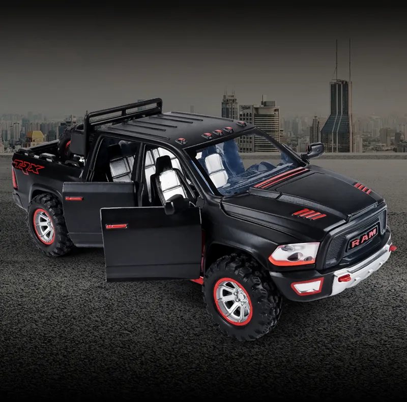 1:32 Dodge RAM TRX Pickup Alloy Car Model Diecasts Toy Off-road Vehicles Car Model Sound and Light Simulation Childrens Toy Gift