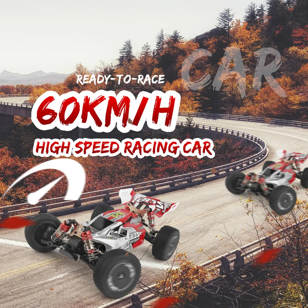Wltoys XKS 144001 RC Car 75km/h Remote Control Car Off-Road Car High Speed 1/14 2.4GHz Racing Car 4WD RTR with Metal Chassis