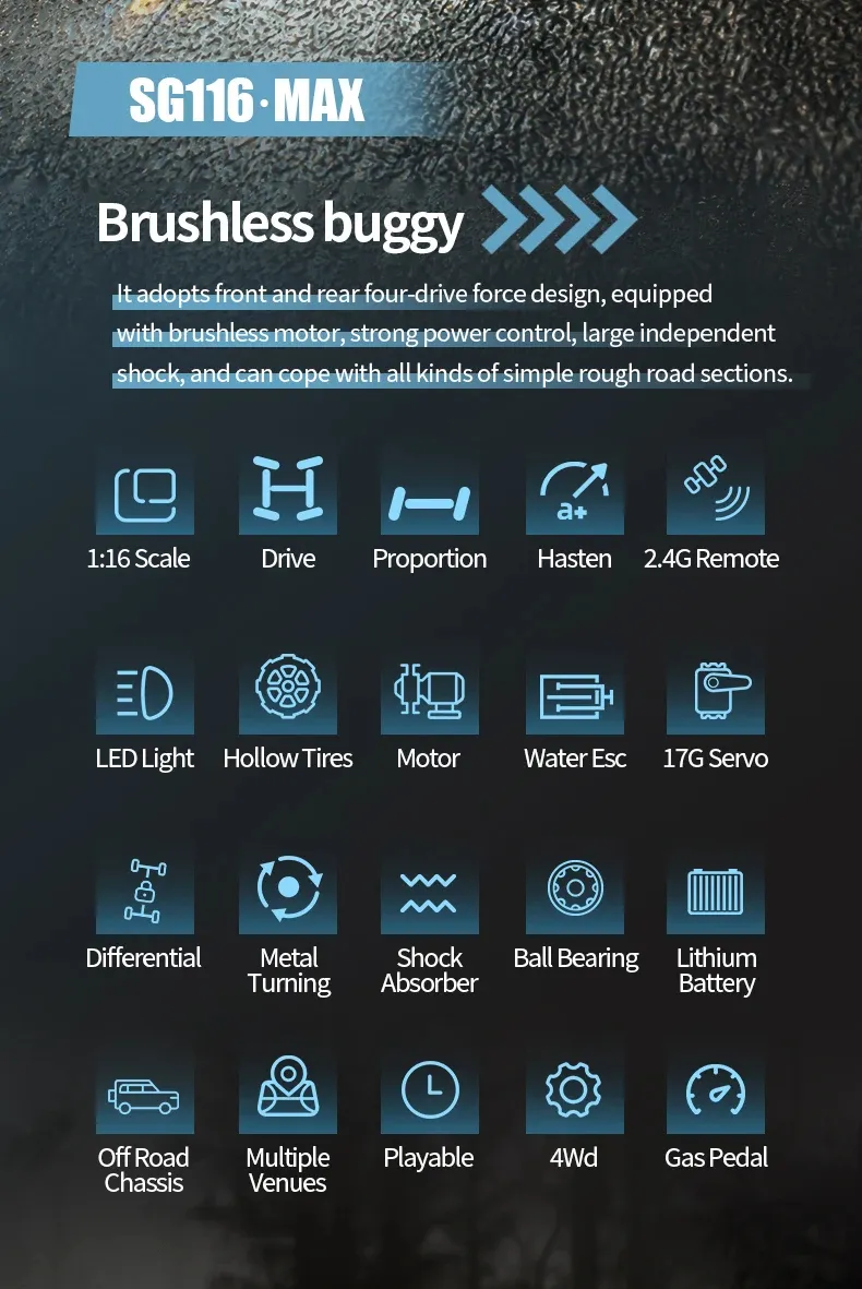 ZLL SG116 PRO RC Car Brushless 4WD RC Car 80KM/H Professional Racing Car 2.4G High Speed Off-Road Drift Cars Remote Control Toys