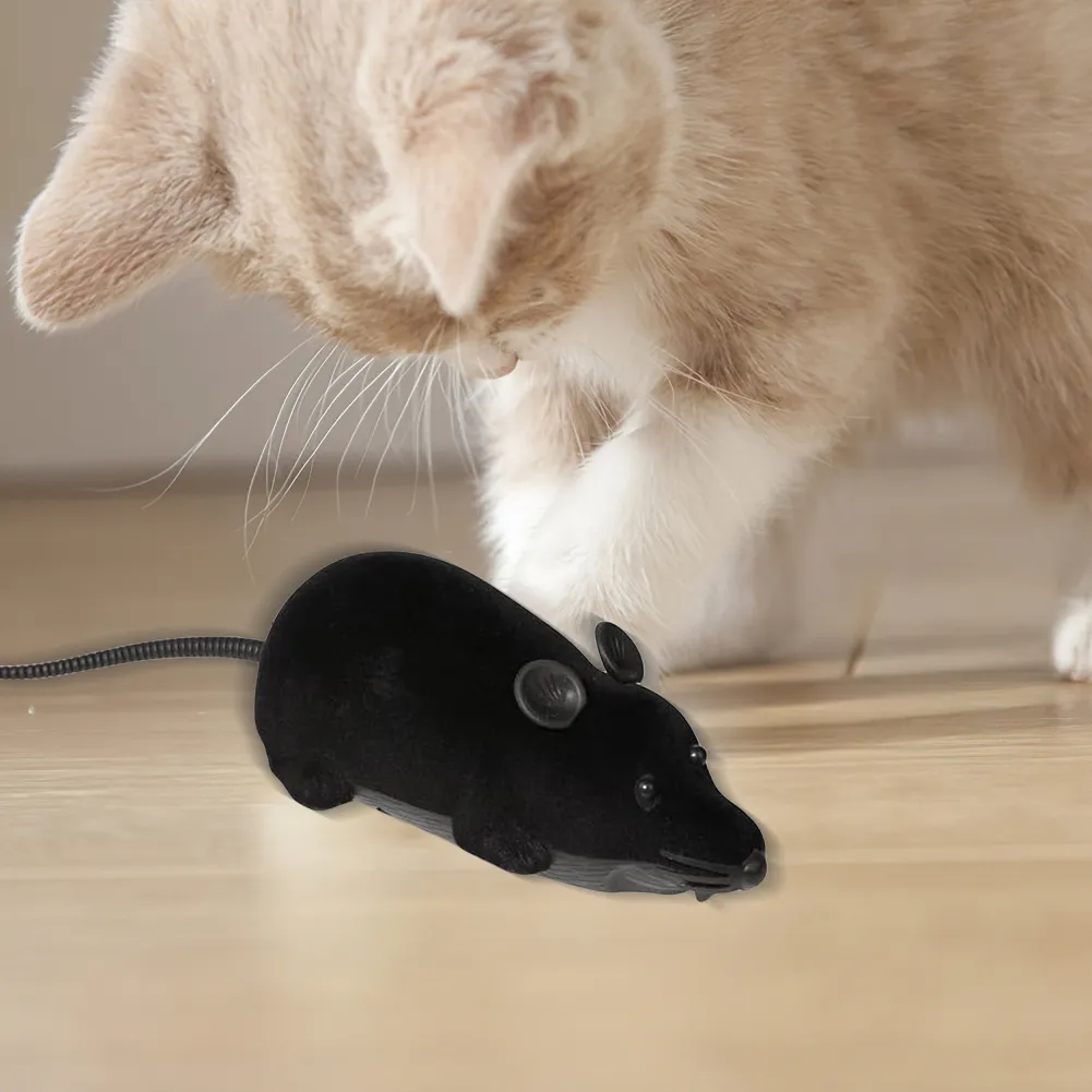 Remote-Controlled Rats Toy Battery Powered Robotic Mouse Cat Toy 4 Modes RC Mouse Cat Toy Pet Cats Supplies
