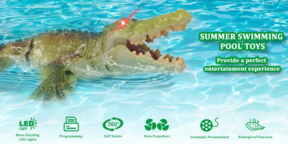 Rc Animals Crocodile Model Simulation Waterproof Outdoor Lake Electric Remote Control Alligator Model Pool Lake Water Kids Toys
