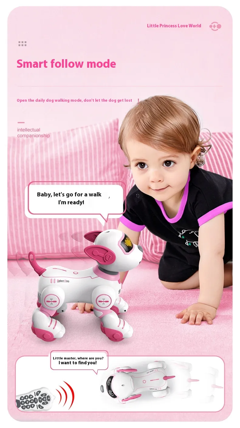 Smart Electronic Animal Pets RC Robot Dog Voice Remote Control Toys Funny Singing Dancing Robot Puppy Children's Birthday Gift