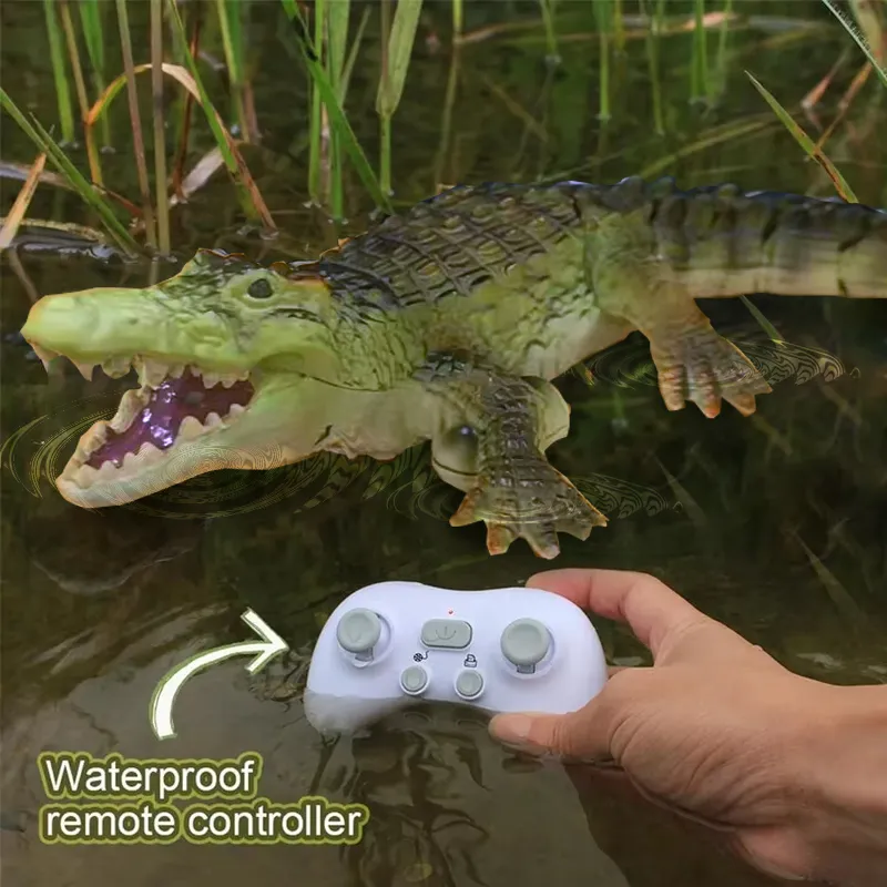 Rc Animals Crocodile Model Simulation Waterproof Outdoor Lake Electric Remote Control Alligator Model Pool Lake Water Kids Toys