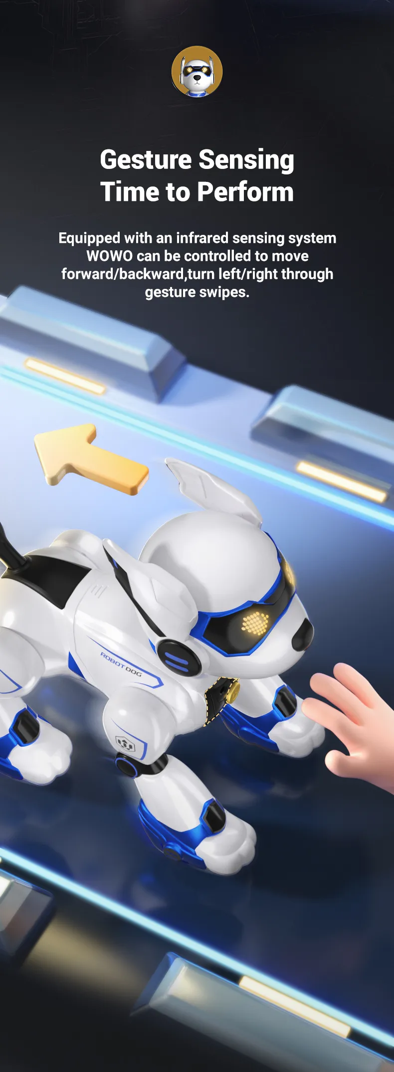 RC Robot Electronic Dog Funny Stunt Dog Voice Command Programmable Touch-sense Music Song Robot Dog for Boy Girls Children Toys