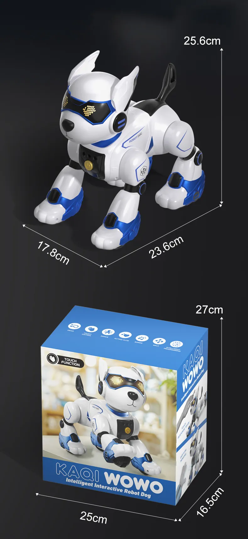 RC Robot Electronic Dog Funny Stunt Dog Voice Command Programmable Touch-sense Music Song Robot Dog for Boy Girls Children Toys