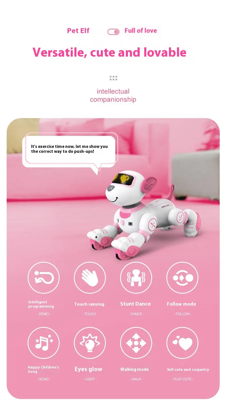 Smart Electronic Animal Pets RC Robot Dog Voice Remote Control Toys Funny Singing Dancing Robot Puppy Children's Birthday Gift