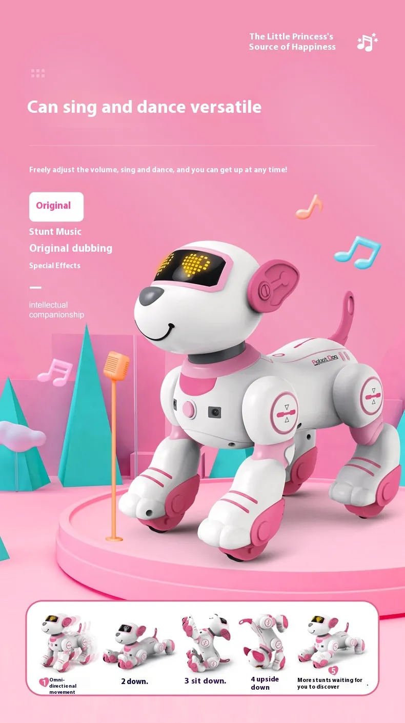 Smart Electronic Animal Pets RC Robot Dog Voice Remote Control Toys Funny Singing Dancing Robot Puppy Children's Birthday Gift
