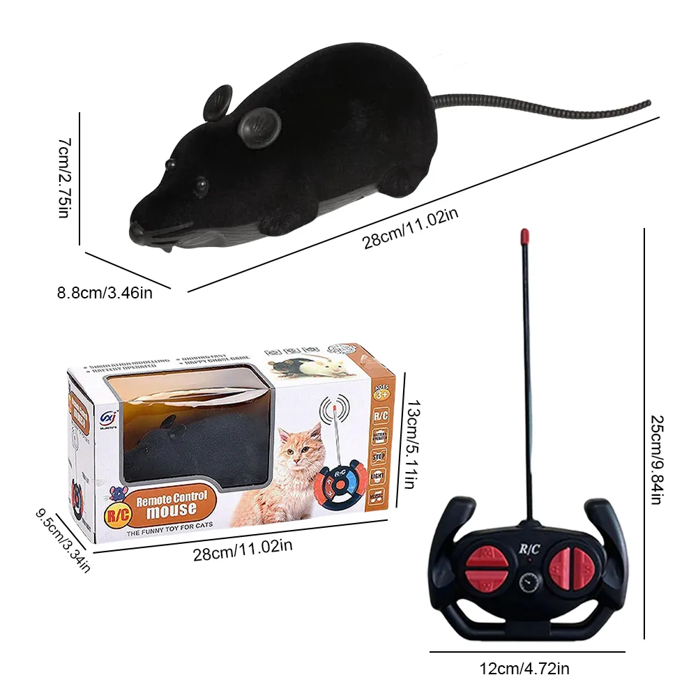 Remote-Controlled Rats Toy Battery Powered Robotic Mouse Cat Toy 4 Modes RC Mouse Cat Toy Pet Cats Supplies