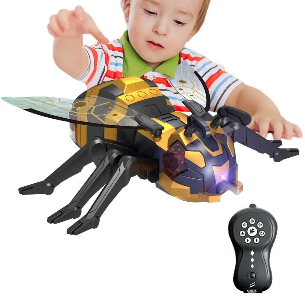 RC Crawling Animal With Realistic Full Function Radio Control Remote Control Spider Bee Toy With Cool Lights Kids Holiday Gift