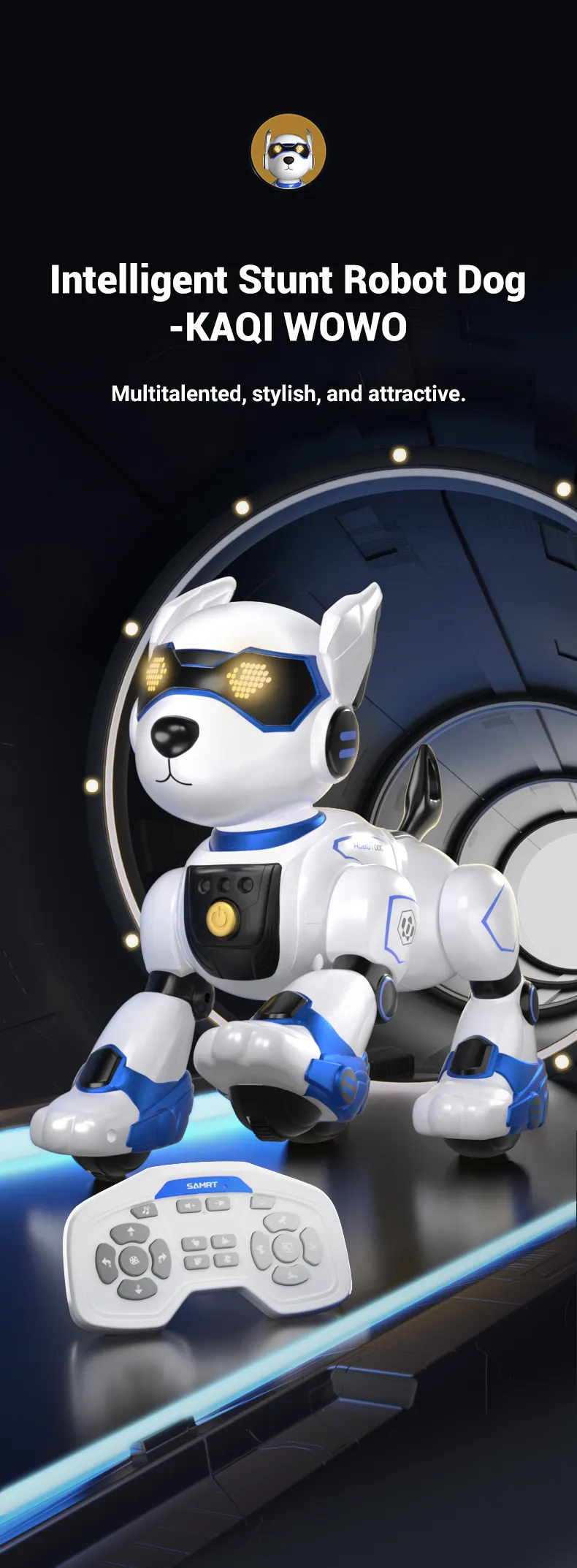 RC Robot Electronic Dog Funny Stunt Dog Voice Command Programmable Touch-sense Music Song Robot Dog for Boy Girls Children Toys