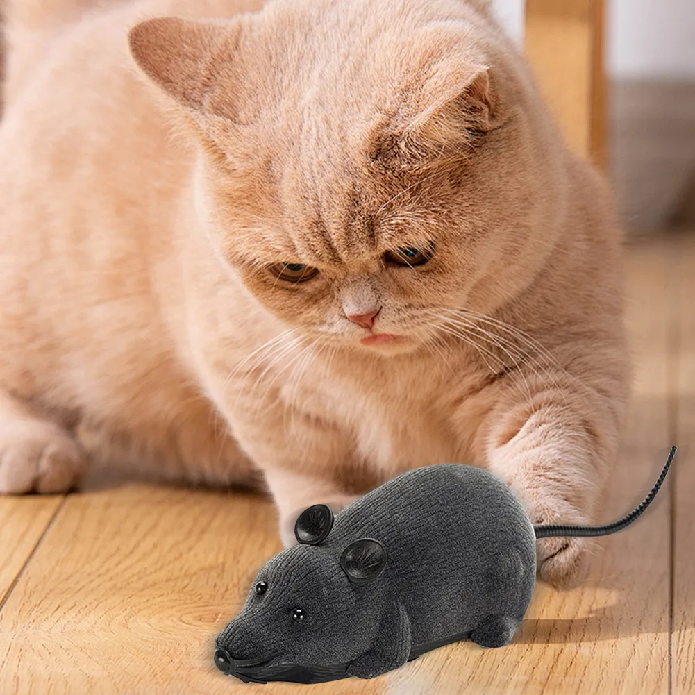 Remote-Controlled Rats Toy Battery Powered Robotic Mouse Cat Toy 4 Modes RC Mouse Cat Toy Pet Cats Supplies