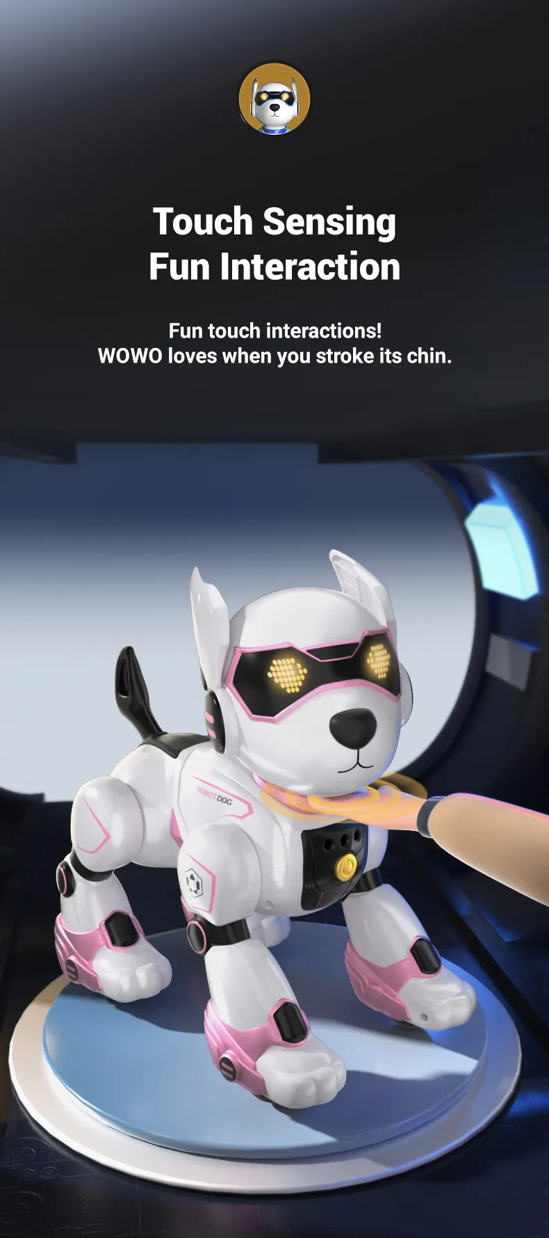 RC Robot Electronic Dog Funny Stunt Dog Voice Command Programmable Touch-sense Music Song Robot Dog for Boy Girls Children Toys