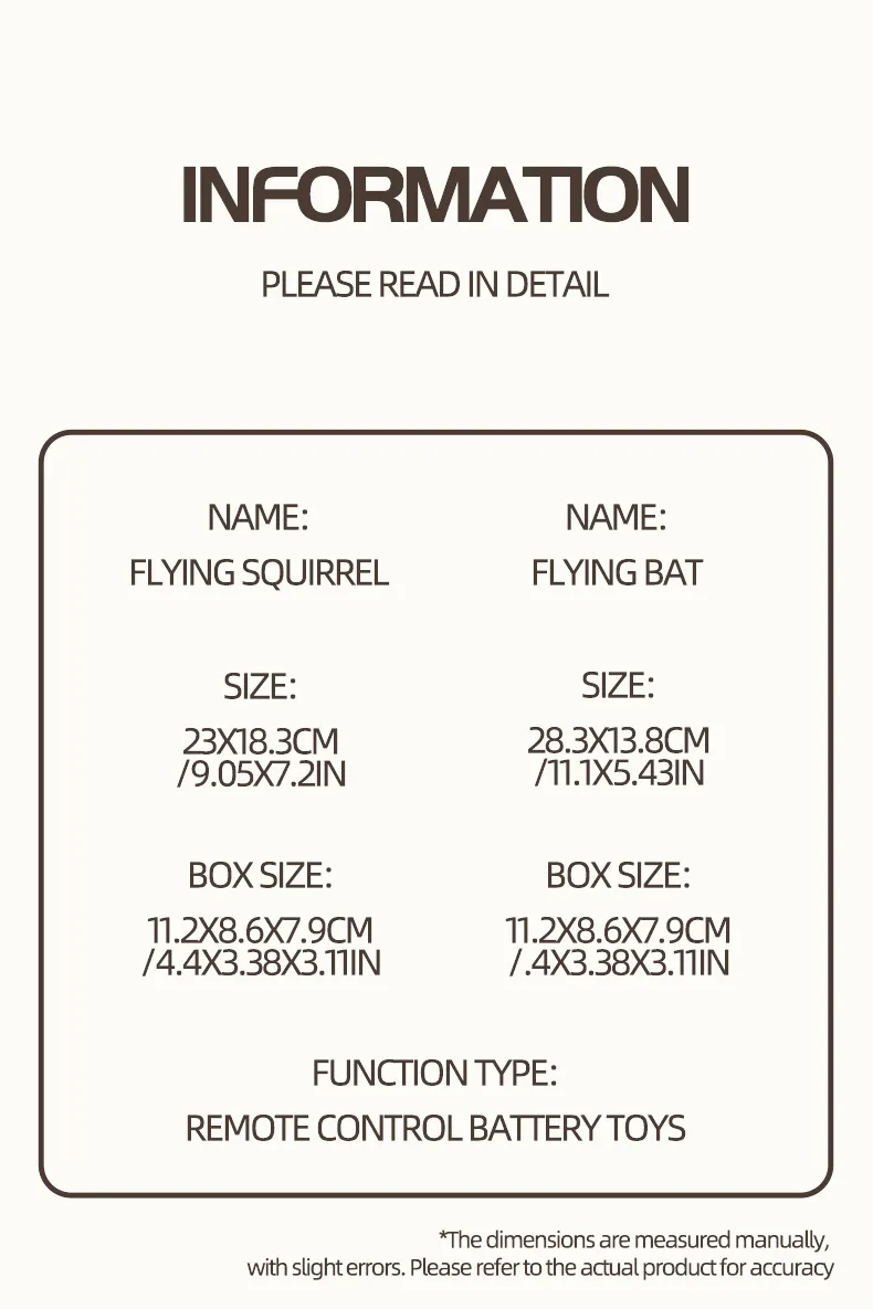 Remote Control Squirrel Bat Toy Cute Remote Control Plush Simulation Animal Funny Toy Children's Toys Birthday Gifts