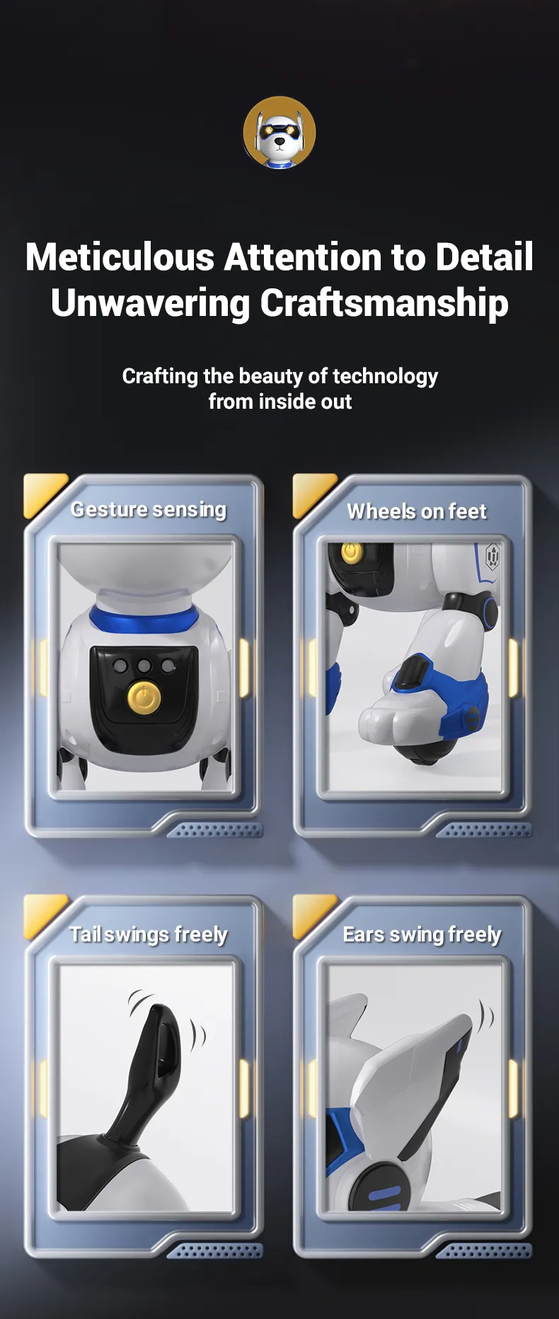 RC Robot Electronic Dog Funny Stunt Dog Voice Command Programmable Touch-sense Music Song Robot Dog for Boy Girls Children Toys