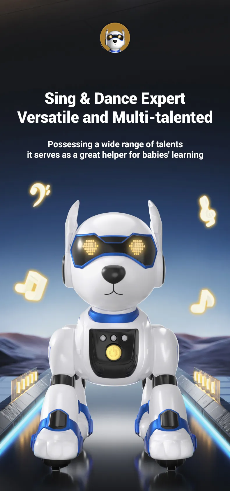 RC Robot Electronic Dog Funny Stunt Dog Voice Command Programmable Touch-sense Music Song Robot Dog for Boy Girls Children Toys