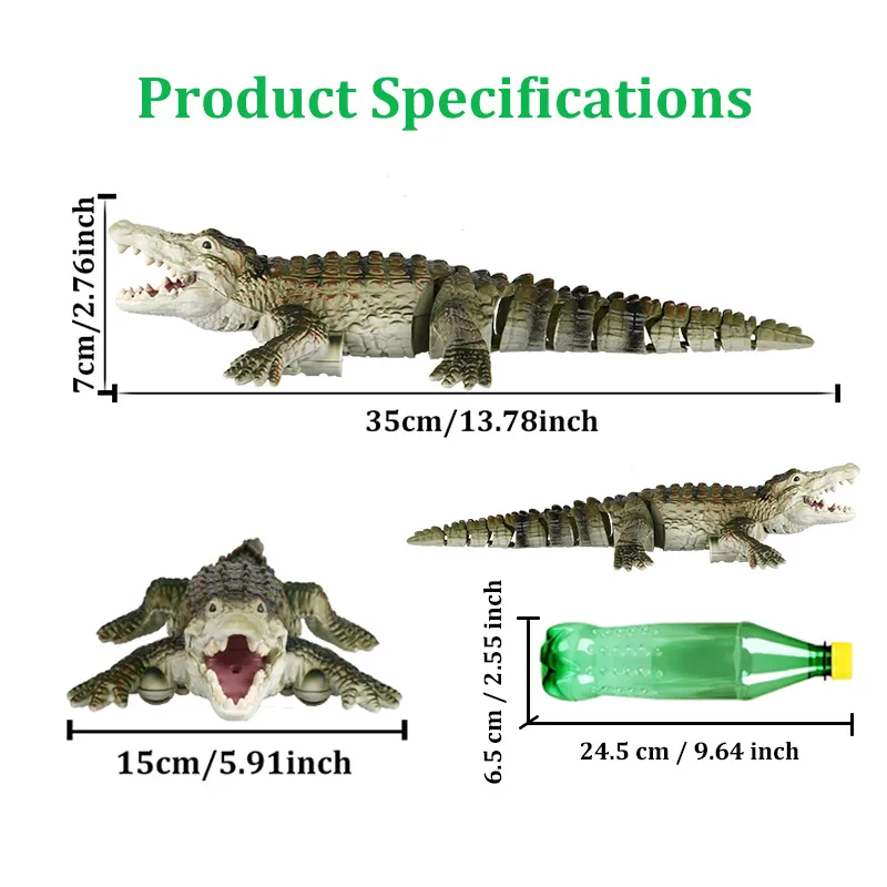 Rc Animals Crocodile Model Simulation Waterproof Outdoor Lake Electric Remote Control Alligator Model Pool Lake Water Kids Toys