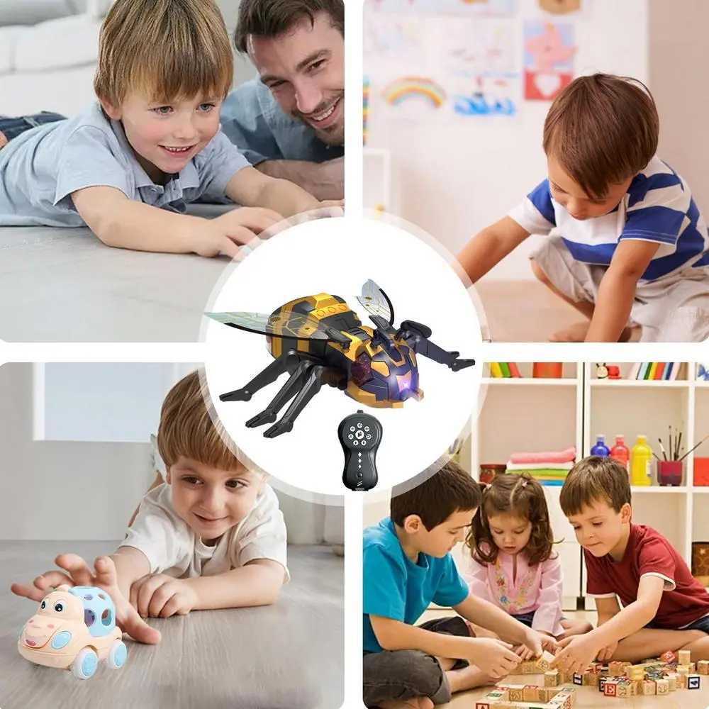 RC Crawling Animal With Realistic Full Function Radio Control Remote Control Spider Bee Toy With Cool Lights Kids Holiday Gift