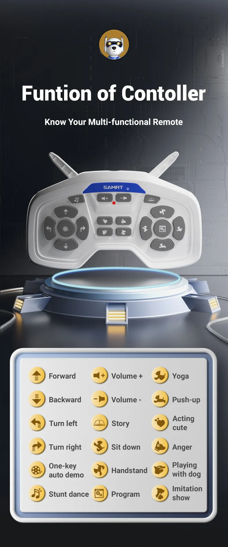 RC Robot Electronic Dog Funny Stunt Dog Voice Command Programmable Touch-sense Music Song Robot Dog for Boy Girls Children Toys