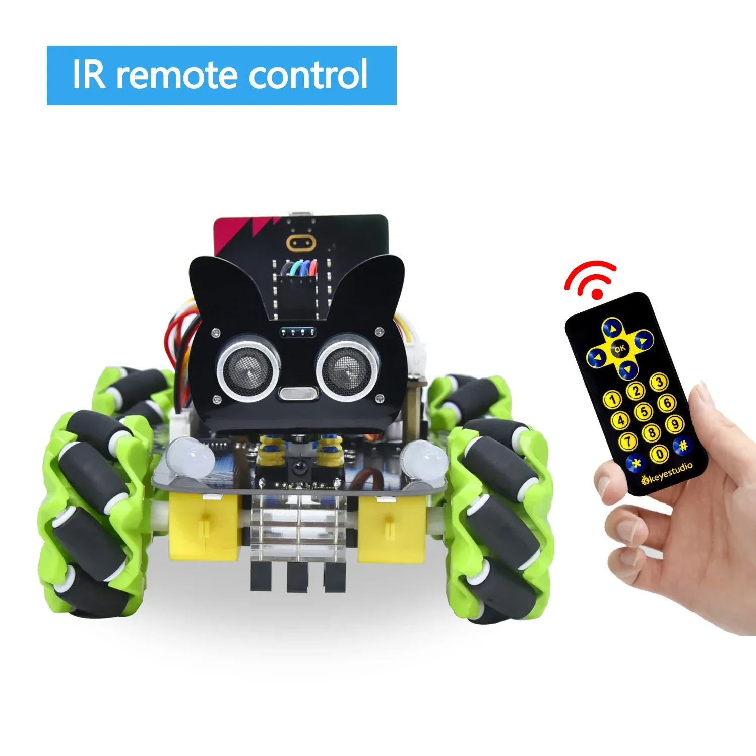 Keyestudio 4WD Microbit V2 Robot Cars Kit Mecanum Smart For Micro:bit Robot DIY STEM Python Programming Remote Control Toy Hobby