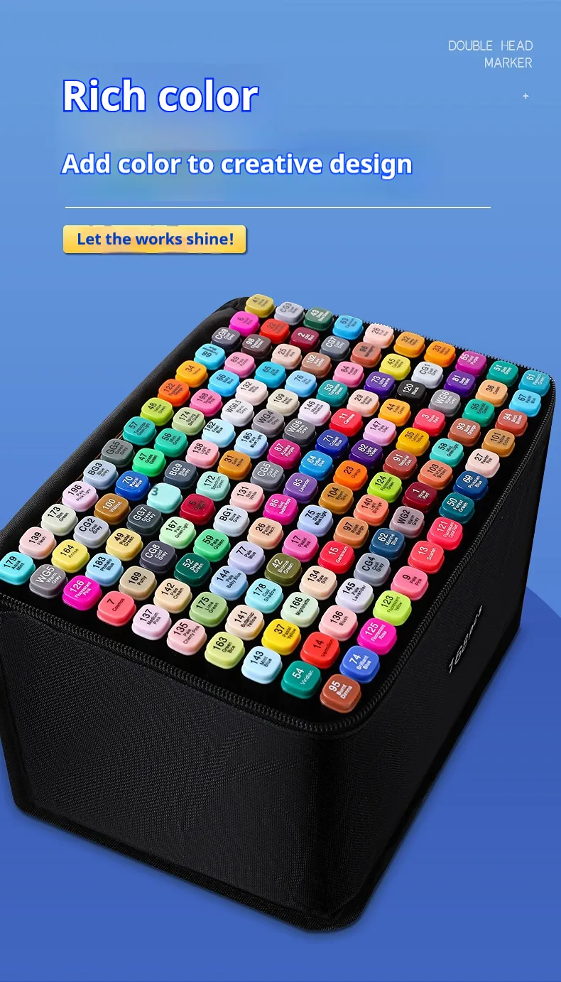 24-80 Colors Double Headed Oily Art Marker Pen Set for Draw Sketching Oily Tip Based Markers Graffiti Manga School Art Supplies