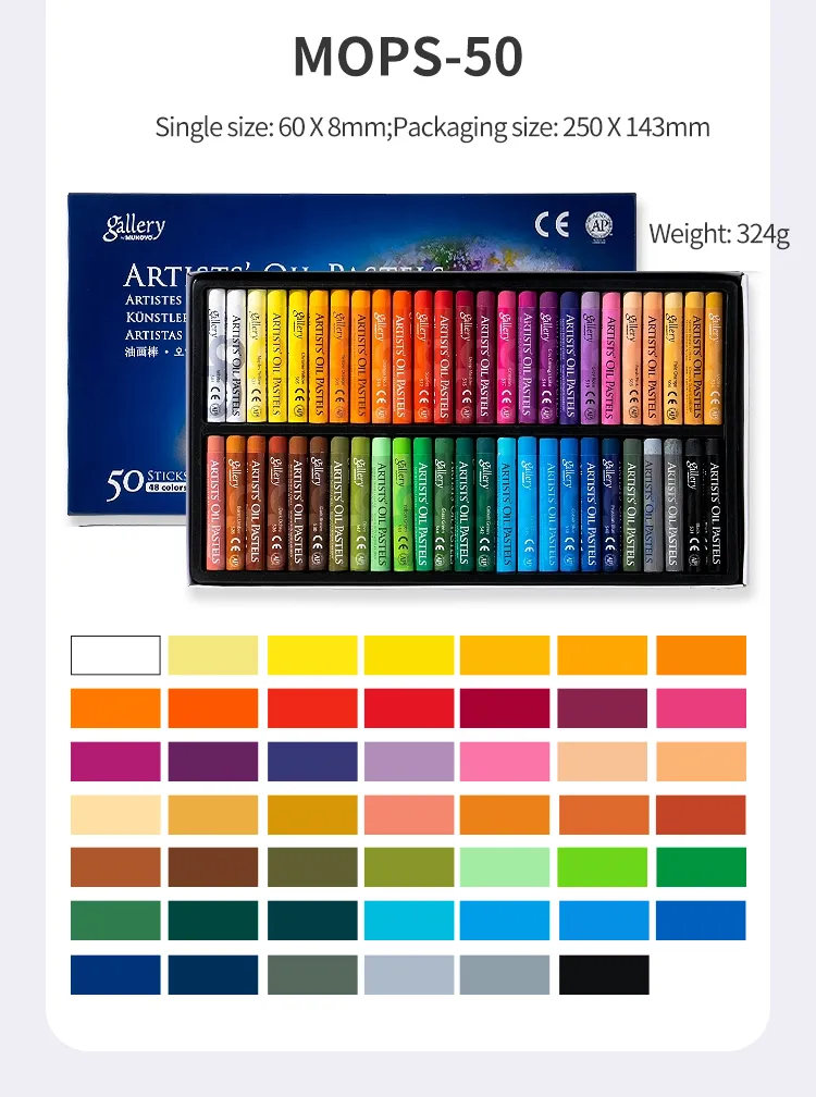 MUNGYO Artist Soft Oil Pastel Set Professional Painting Drawing Graffiti Art Crayons Washable Non Toxic Art Supply 12/25/50Color