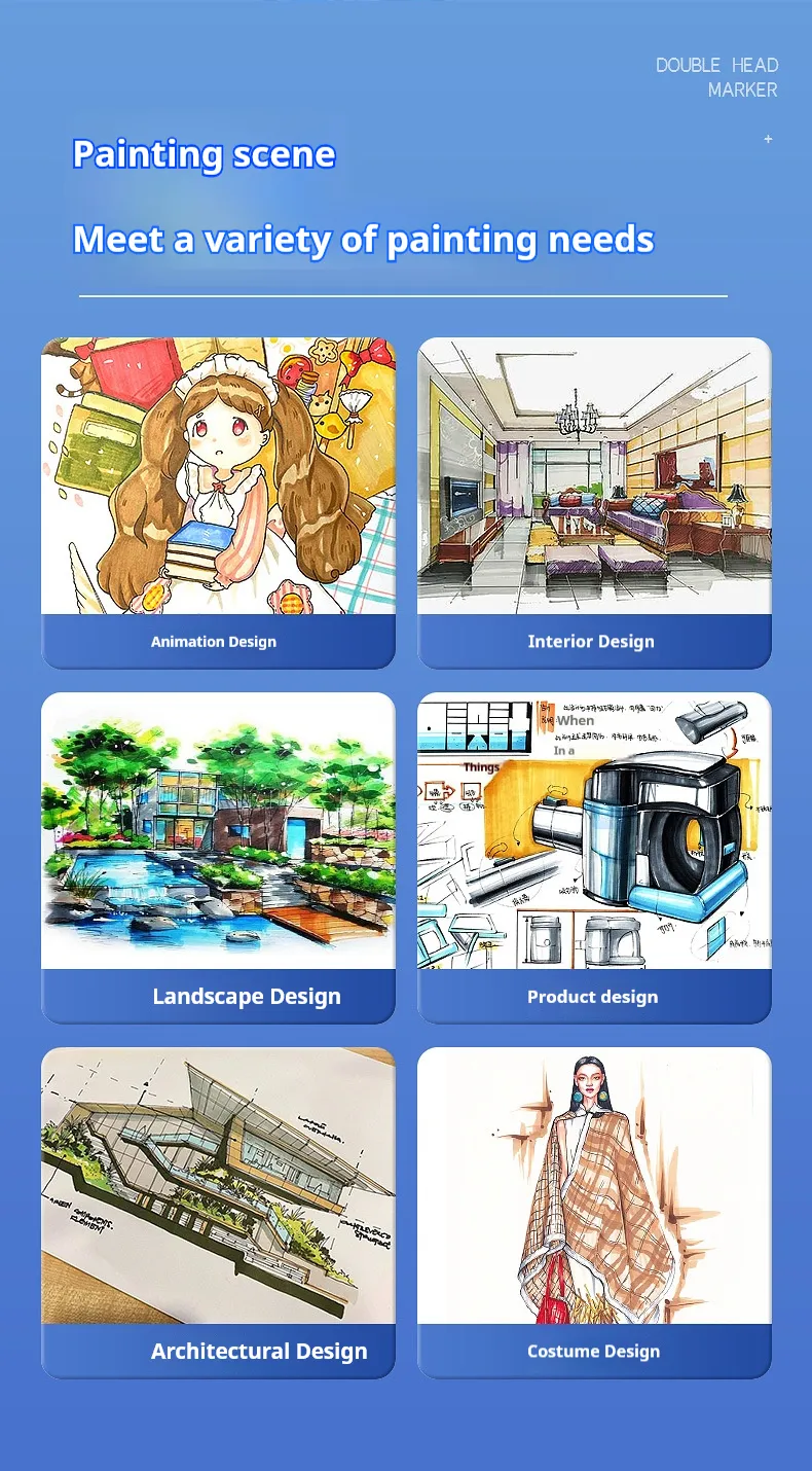 24-80 Colors Double Headed Oily Art Marker Pen Set for Draw Sketching Oily Tip Based Markers Graffiti Manga School Art Supplies