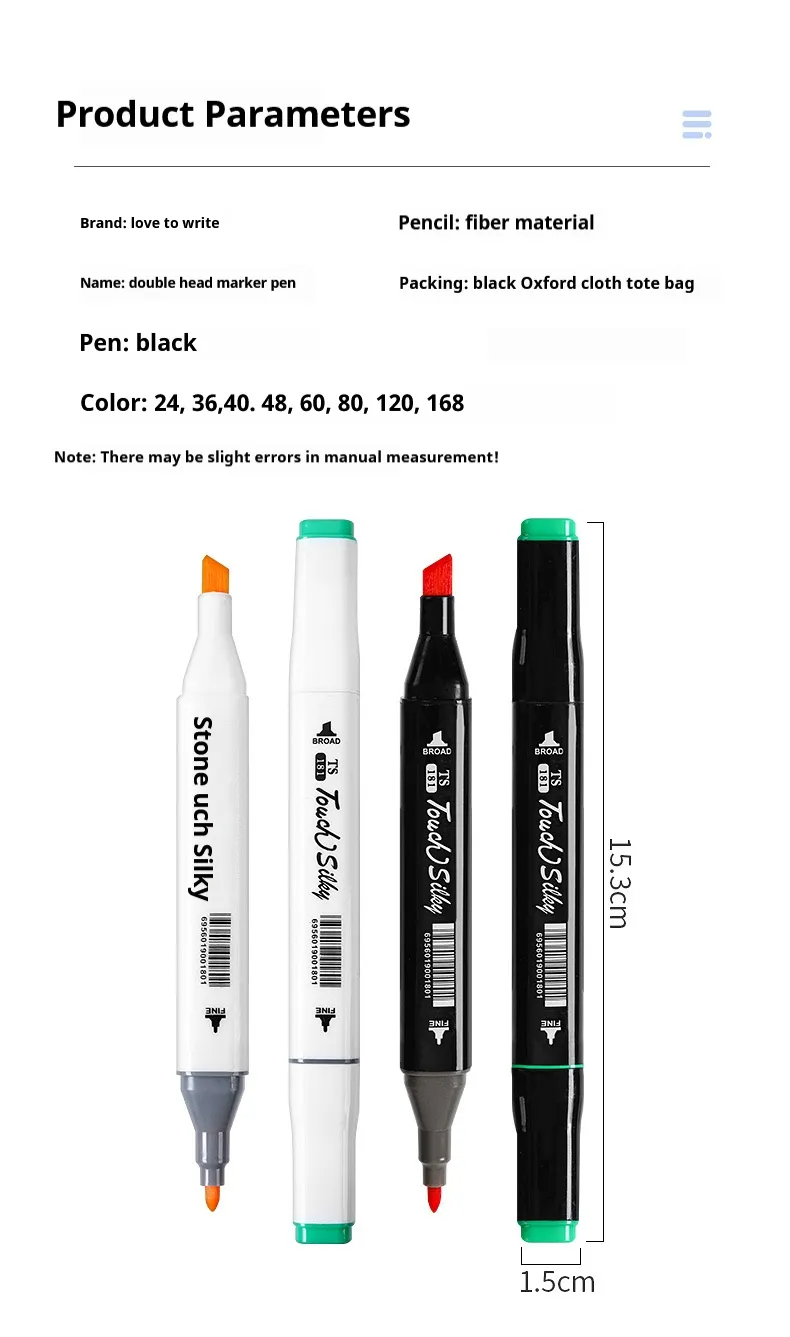 24-80 Colors Double Headed Oily Art Marker Pen Set for Draw Sketching Oily Tip Based Markers Graffiti Manga School Art Supplies