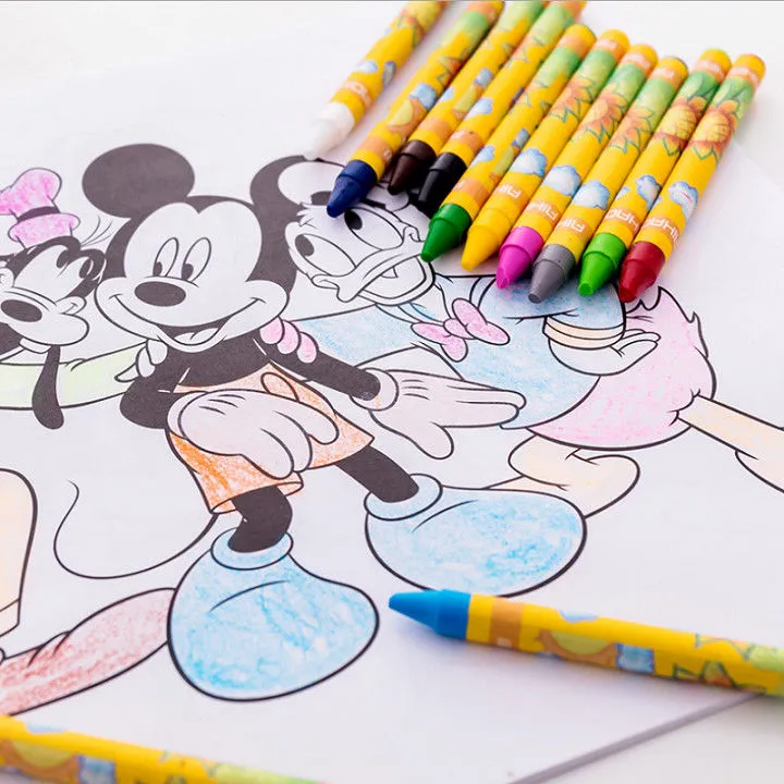 Crayons Creative Cartoon 8/12 Colors Drawing Non-Toxic Oil Pastels Kids Student Pastel Pencils Art Supplies Student Crayon Set